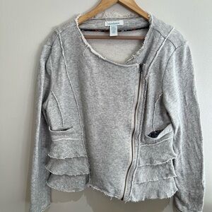 Sundance Joy Grey Ruffle Jacket Size Large